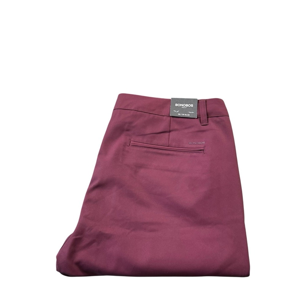 Bonobos Golf Maroon Men's Straight Fit 38x30 Slim NWT